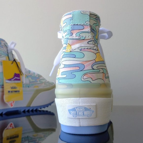 Vans Women's Sk8-Hi Tapered Stacked / Platform UV Ink Sunwaves Canvas Sneaker - Picture 9 of 15